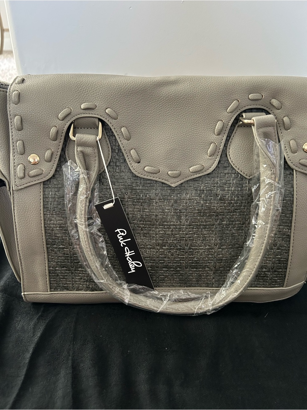 Pink Haley NWT Spacious Gray Classic Satchel Bag. - Picture 7 of 10